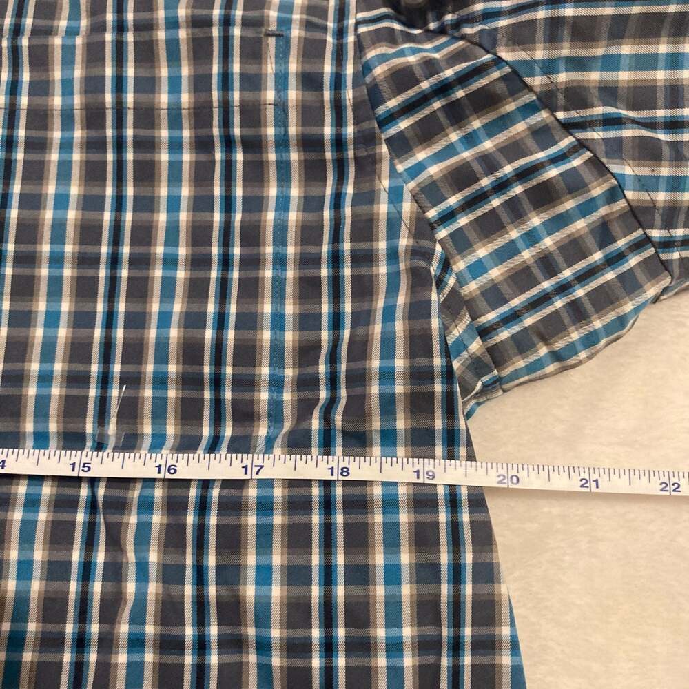 Duluth Trading Co. Wrinkle Fighter Men's Medium Blue Plaid‎ Button Down Shirt - Picture 3 of 9